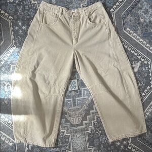 We The Free Neutral Khaki by Free People barrel Jean